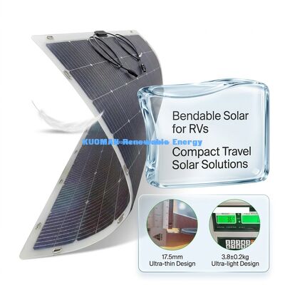 IP67 Waterproof 200W Power Output 360° Bendable Flexible Bifacial Solar Panel for RV Home and Travel