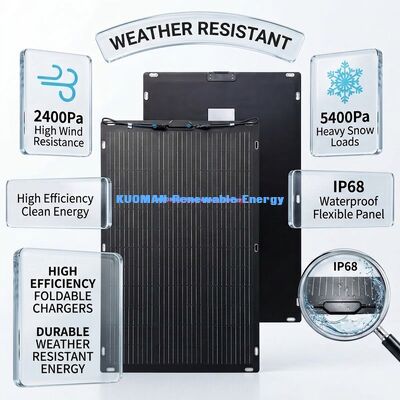 200W IP67 360 Degree Bendable Flexible Solar Panel for RV and Home Travel Bifacial Solar Panel