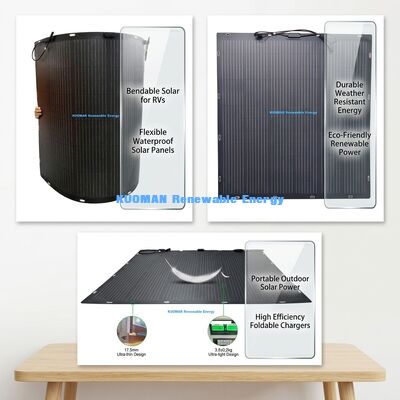 100W IP68 Waterproof 360° Bendable Flexible Solar Panel for Roof and Boats with FCC Certification