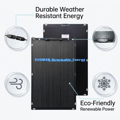 50W Monocrystalline Flexible Solar Panel with Easy Peel-and-Stick Adhesive Backing for Outdoor Adventures