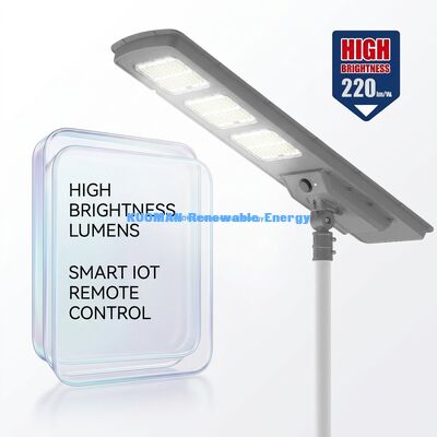 All In One LED Solar Street Light 220lm/W IP65 Waterproof with 2-3 Rainy Days Backup for Road and Garden Lighting