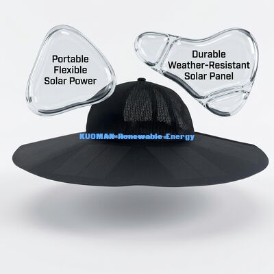 Folding Portable Solar Cap with 22% Efficiency and 13W Power - Rechargeable Solar Hat with USB-A and Type-C Output