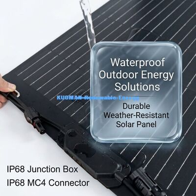 50W Monocrystalline Flexible Solar Panel with Easy Peel-and-Stick Adhesive Backing for Backpacks and 12V Batteries