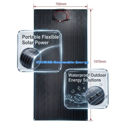 200W IP68 Waterproof 360° Bendable Flexible Solar Panel for Renewable Energy