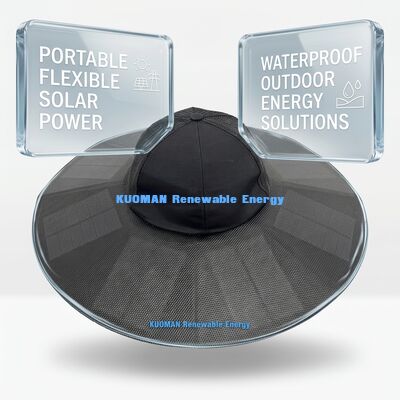 Folding Portable Solar Panel Hat with 22% Efficiency and 13W Max Power for Camping