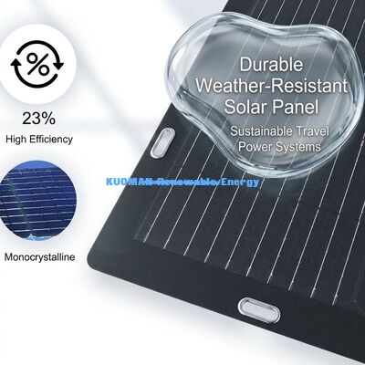 50W Monocrystalline Flexible Solar Panel with Easy Peel-and-Stick Adhesive Backing for Backpacks and 12V Batteries