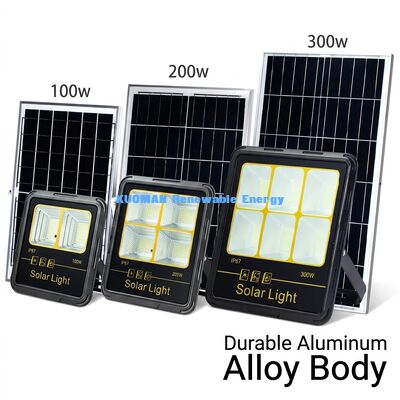 300W LED Solar Flood Light IP65 Waterproof 15000LM High Lumen with Aluminum Alloy Body for Outdoor Lighting