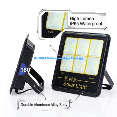 300W LED Solar Flood Light IP65 Waterproof 15000LM High Lumen with Aluminum Alloy Body for Outdoor Lighting