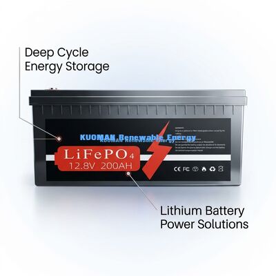 12V 200Ah LiFePO4 Deep Cycle Battery with 8000 Cycles and 10 Years Warranty for Energy Storage