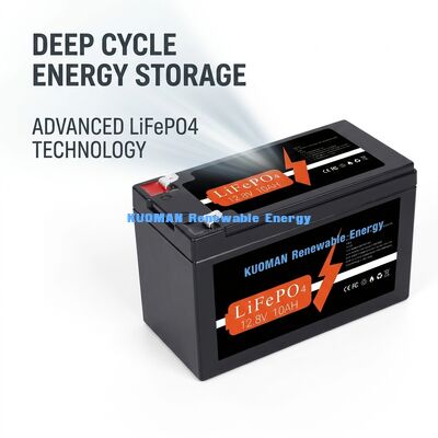12V 10Ah 128Wh LiFePO4 Deep Cycle Lithium Battery for Energy Storage and RV Applications