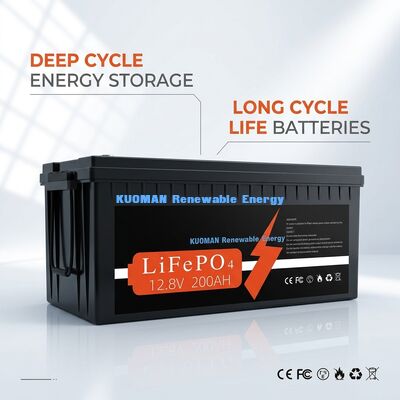 12V 200Ah LiFePO4 Deep Cycle Battery with 8000 Cycles and 10 Years Warranty for Energy Storage