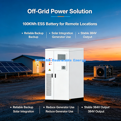 Intelligent EMS 100KWh Commercial ESS Battery Cabinet Remote Monitoring Solar Energy Storage System