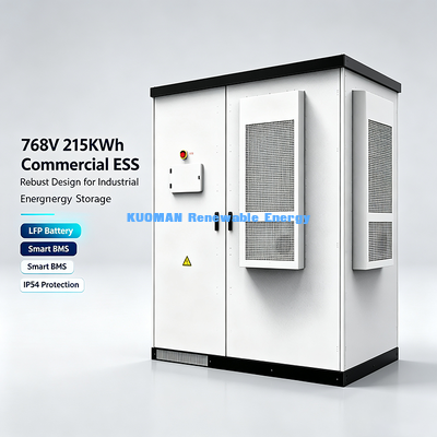 215kWh Outdoor C&I Energy Storage Cabinet | 768V LFP Battery System for Solar PV Integration