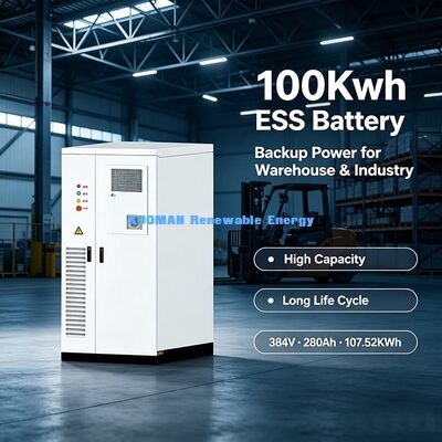 Industrial 100KWh LiFePO4 Energy Storage Cabinet | Off Grid Solar ESS Battery For Warehouse Power Supply