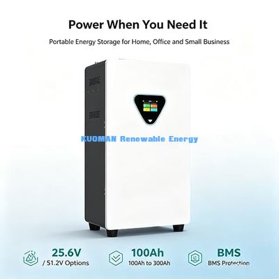 Rechargeable 25.6V 100Ah Lifepo4 Battery for Solar Inverter and Generator Hybrid Wheeled Solar Energy Storage Cabinet