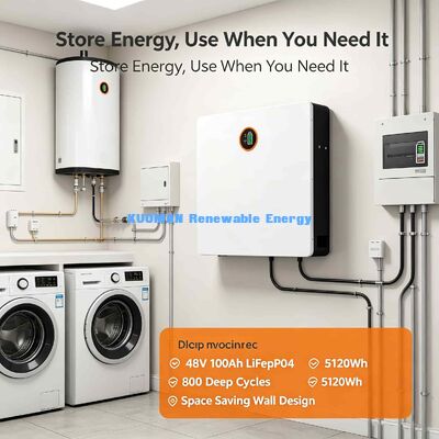 48V 100Ah Slim Wall Power Wall Battery For Residential Solar Off-Grid Backup Power