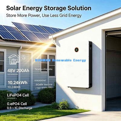 Multi-Source Charging LiFePO4 Powerwall 51.2 V 200Ah Solar Panel Generator Grid Charging Battery