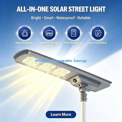 30W LiFePO4 Battery Solar Street Light All In One Design Waterproof Outdoor Solar LED Road Lamp