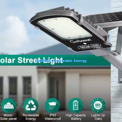 1600 Sq.Ft Wide Lighting Solar Street Light 30ft Human Detection Outdoor Light