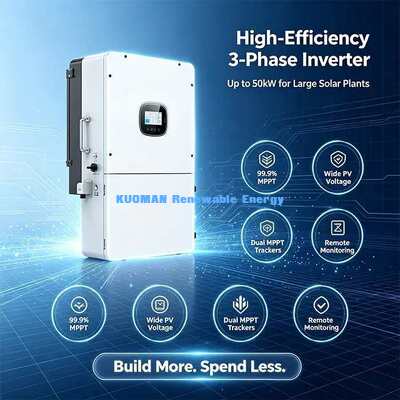 350A Max Charging Discharging Current 18kW 3 Phase Hybrid Solar Battery Inverter