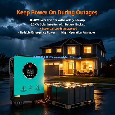 Wide PV Voltage 90-450V 8.2KW On Off Grid Solar Inverter for Solar Panel Array