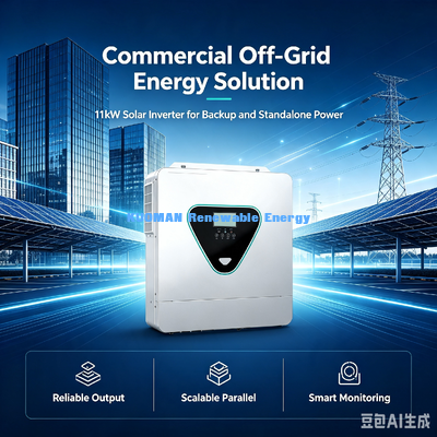 11KW Off Grid Solar Hybrid Inverter Dual MPPT Charger Auto 50/60Hz Frequency Adaptation
