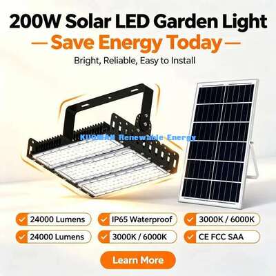 Cold & Heat Resistant 200W Solar LED Flood Light -40℃~55℃ IP65 Outdoor Construction Site Light