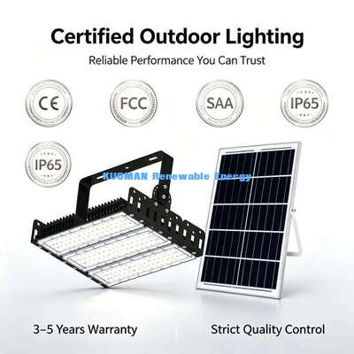 Cold & Heat Resistant 200W Solar LED Flood Light -40℃~55℃ IP65 Outdoor Construction Site Light