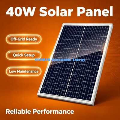 40W Tempered‑Glass Monocrystalline Solar Panel For Greenhouse & Remote Hut Power