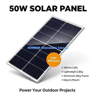 Weatherproof 50‑Watt Solar Charging Panel for RV, Motorhome, Security Camera Power