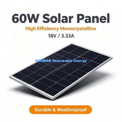 60W Mono Solar Panel Great Low‑Light Efficiency, Outdoor Photovoltaic Module For Home Emergency Power 