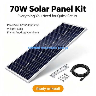 70W High Performance Monocrystalline PV Module, Excellent Low‑Light Output Outdoor Camping Solar Panel