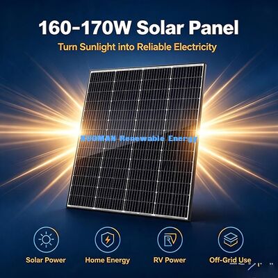 12V Charging 170W Monocrystalline Solar Panel, Standard MC4 Plug For RV Campervan System