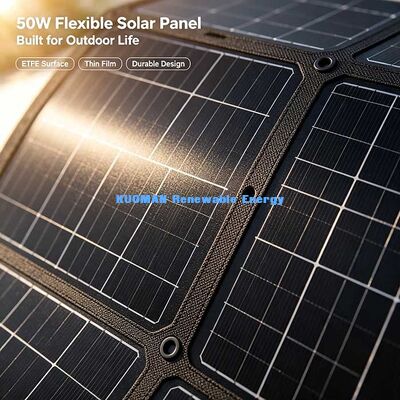 50W High Conversion Flexible Solar Panel, 360° Bend‑Resistant Solar Charger for Curved Surfaces & Off‑Grid Living