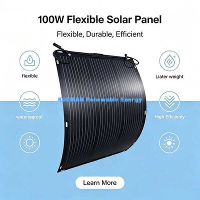 Lightweight 105W Bendable Solar Panel, MC4 Plug‑and‑Play Solar Panel for Outdoor Off‑Grid Projects
