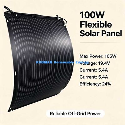 105‑Watt Flexible Solar Panel for RV Camper, >22% Conversion Efficiency Waterproof Solar Charger