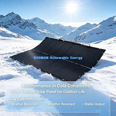 200W Waterproof Flexible Solar Panel, Anti‑Micro‑Crack Bend‑able Solar Module for Marine RV Off‑Grid Energy