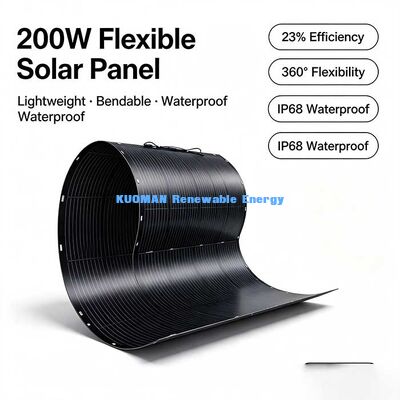 200W Curved‑Fit Flexible Solar Panel, High‑Output Off‑Grid Solar Power for Camper, Yacht, Balcony & Cabins