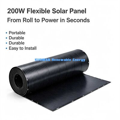 200W Flexible Solar Power Panel, Weather‑Resistant Off‑Grid Solar for Campervan, Boat, Balcony Backup Energy