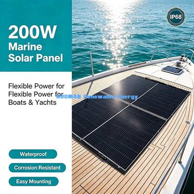 200W Curved‑Surface Flexible Solar Panel, Reliable Off‑Grid Solar Power for RVs, Boats, Balconies & Emergency Supply
