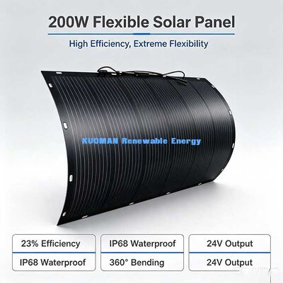 200W Anti‑Aging Flexible Solar Panel, 23% Efficiency Waterproof Bendable Solar Kit for RV, Yacht & Balcony Projects