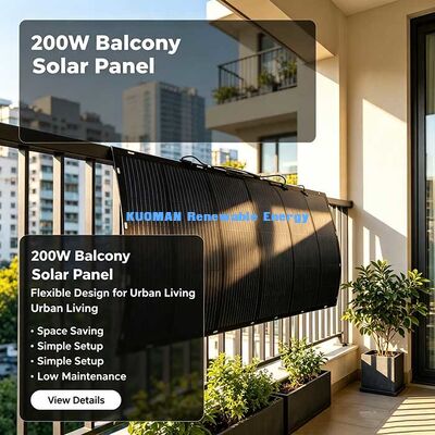 Heavy‑Duty 200W Flexible Solar Panel, Carbon‑Fiber Reinforced Bendable Solar for Long‑Term RV & Marine Travel