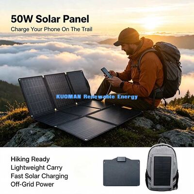 Compact Foldable 50W Solar Charger Panel, Carbon‑Fiber Optional for Outdoor Adventure