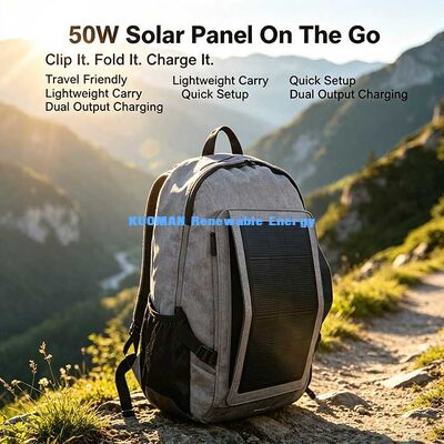 Water‑Resistant 50 W Collapsible Solar Panel, Fold‑Up Solar Charger for Field Work