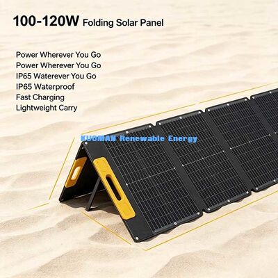 120W Compact Portable Folding Solar Charger, Monocrystalline Waterproof Solar Panel for Emergency Power Supply