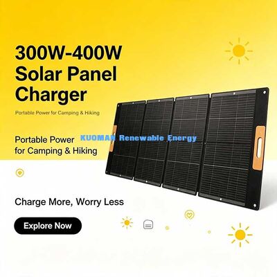400W Folding Solar Power Panel, IP67 Waterproof Portable Solar Charger for Emergency Home‑Use