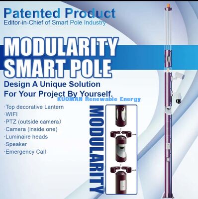 Modular Smart Pole with LED Lighting, Camera, WiFi and Emergency Call