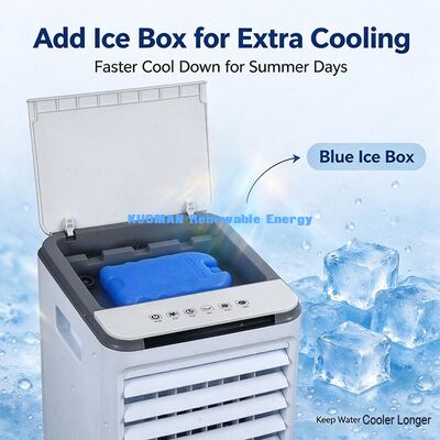Quiet Evaporative Air Cooler ≤65dB, Portable Water Cooling Fan with Ice Crystal Boxes